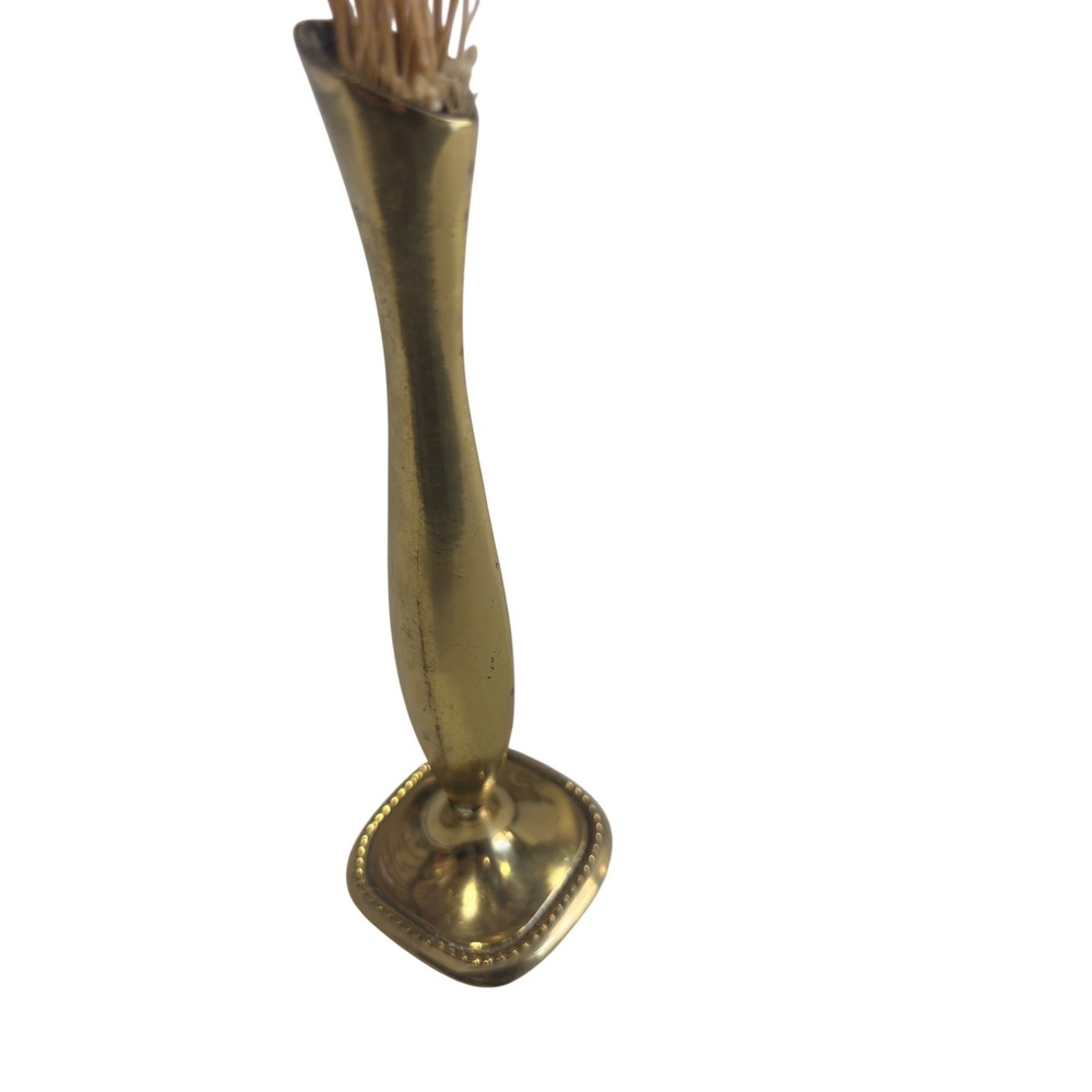 Vintage Solid Brass Bud Vase Made in India Lacquered Gold Tone 8 Inch Slim Vase - Picture 2 of 5